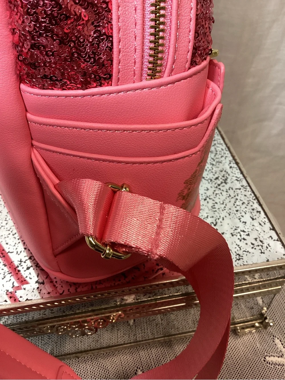 Loungefly X Biltmore Pink Sequin Mini Backpack